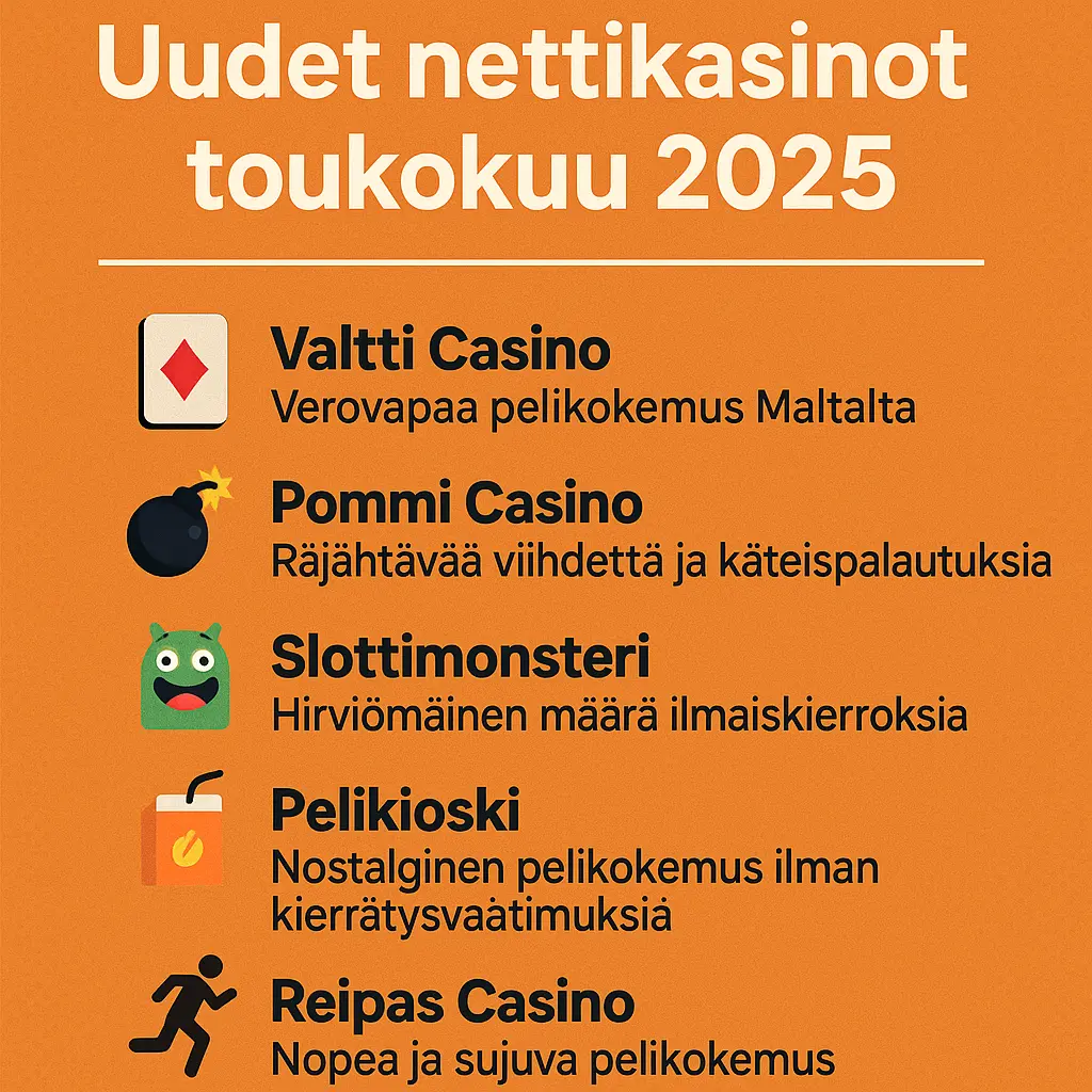 Uudet nettikasinot toukokuu 2025 – Näillä casinoilla kelpaa!